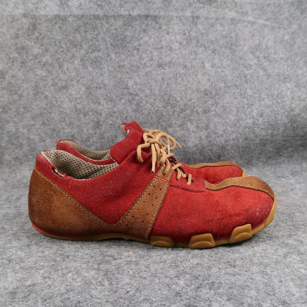 Dollhouse Shoes Womens 6 Casual Sneakers Y2k Retro Leather Square Toe Red Brown